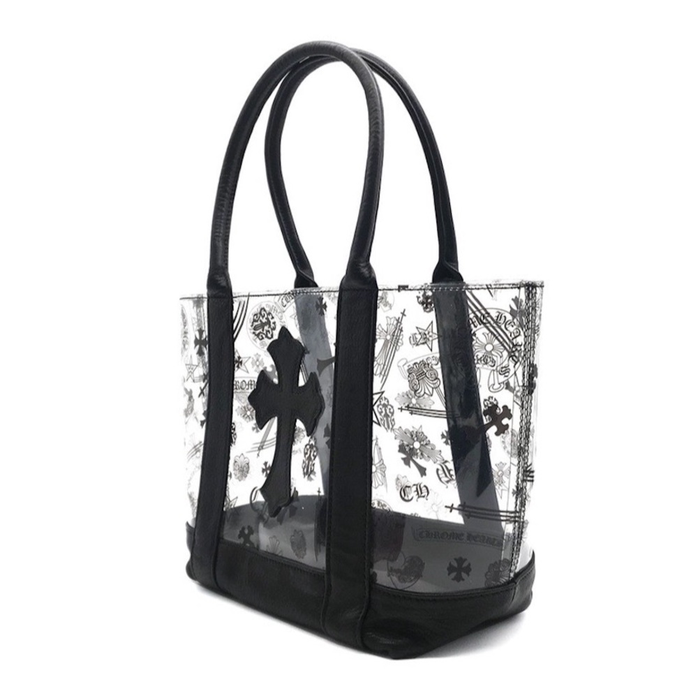 Chrome Hearts Black PVC Cemetery Cross Patch Mini Tote Bag NWT - Picture 3 of 6